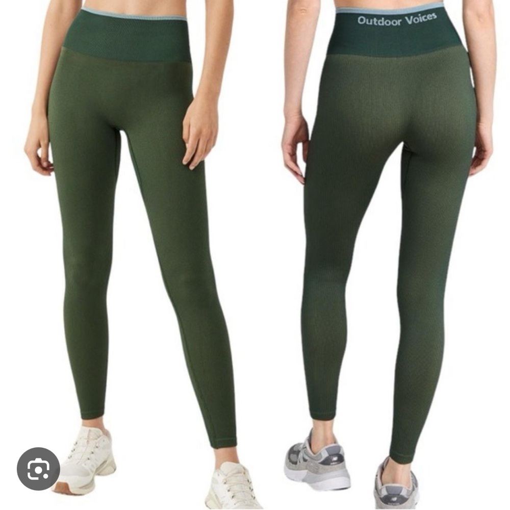 Outdoor Voices SeamlessRib 7/8 Legging Green